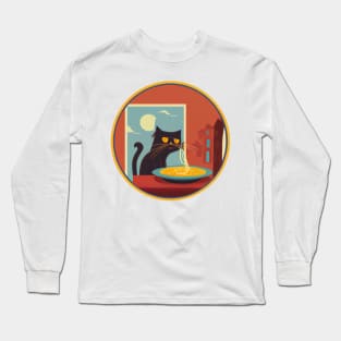 Cat Hypnotized by Spaghetti Long Sleeve T-Shirt